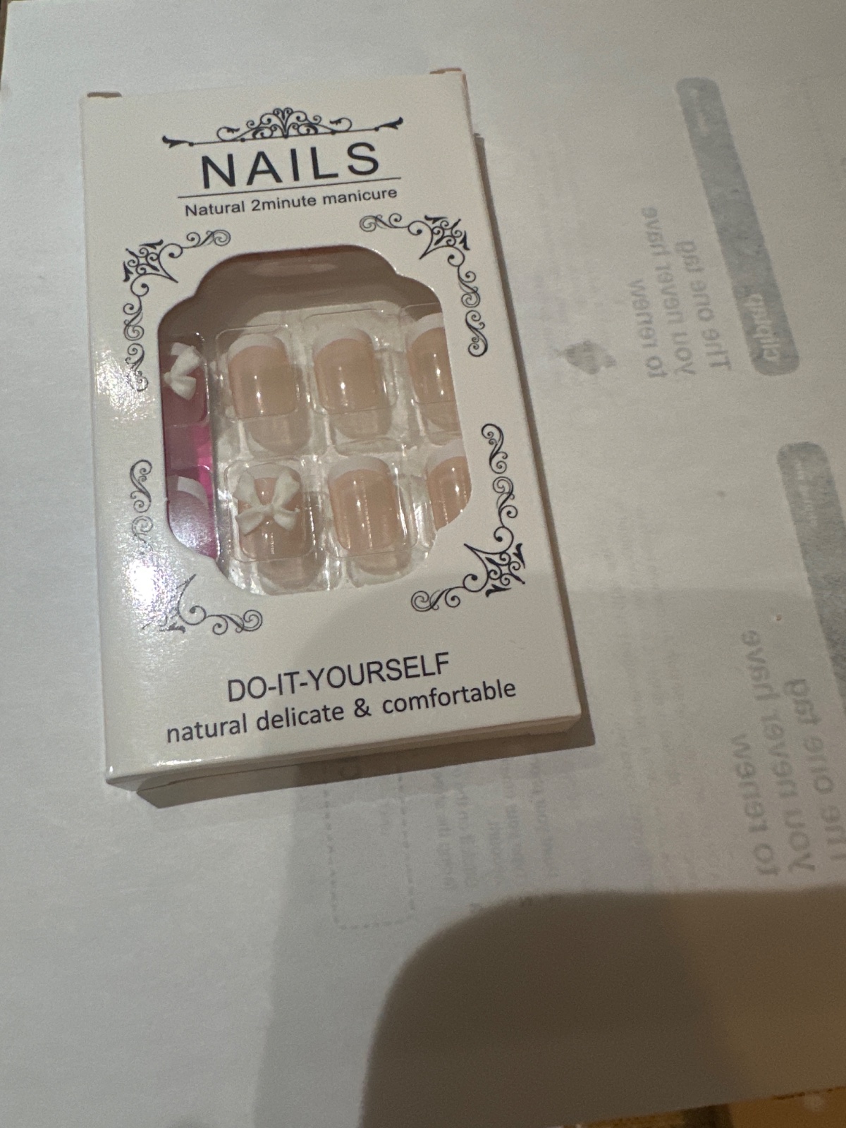 DIY Press-On Nails with Bow Detail
