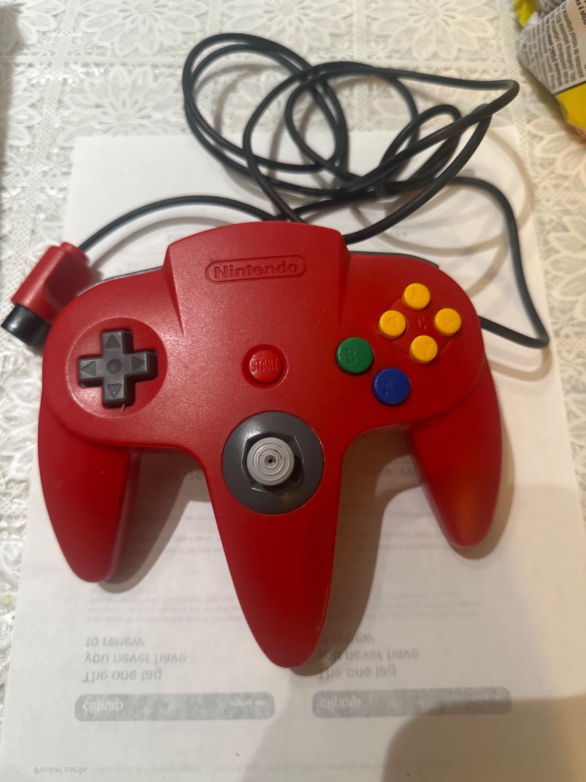 Red Nintendo 64 Controller