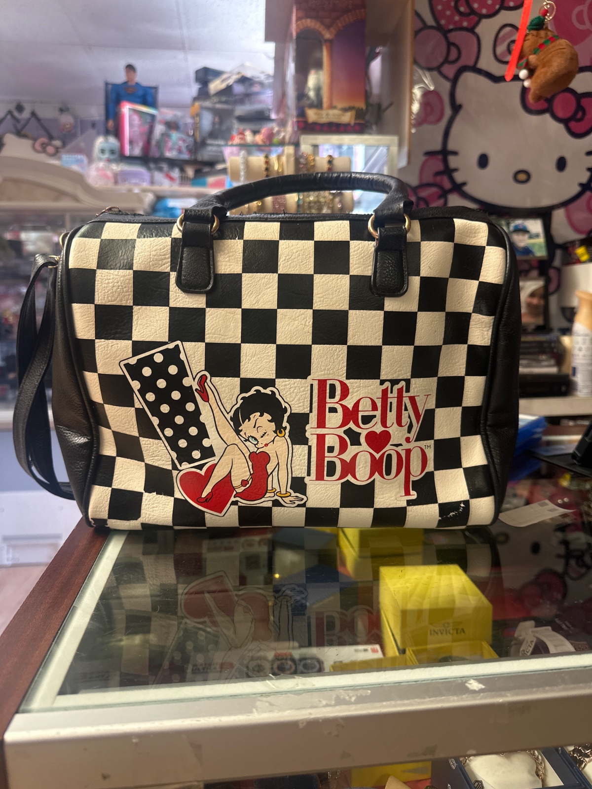 Betty Boop Checkered Satchel Bag