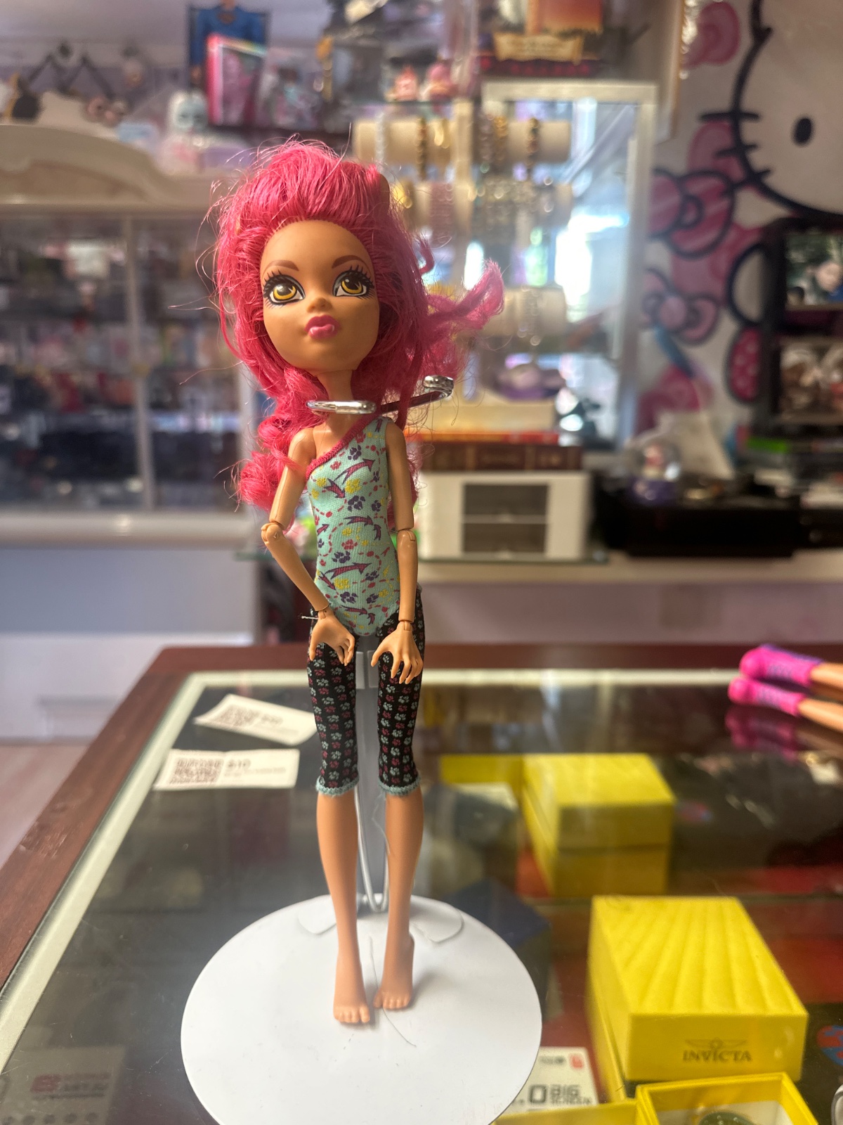 Pink-Haired Monster High Doll with Floral Print Outfit
