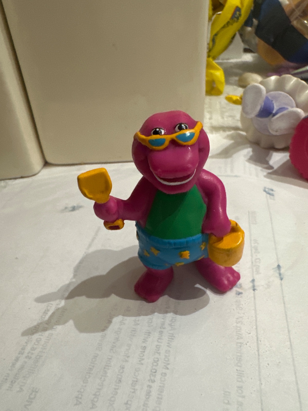 Barney the Dinosaur Beach Figure with Sunglasses & Pail