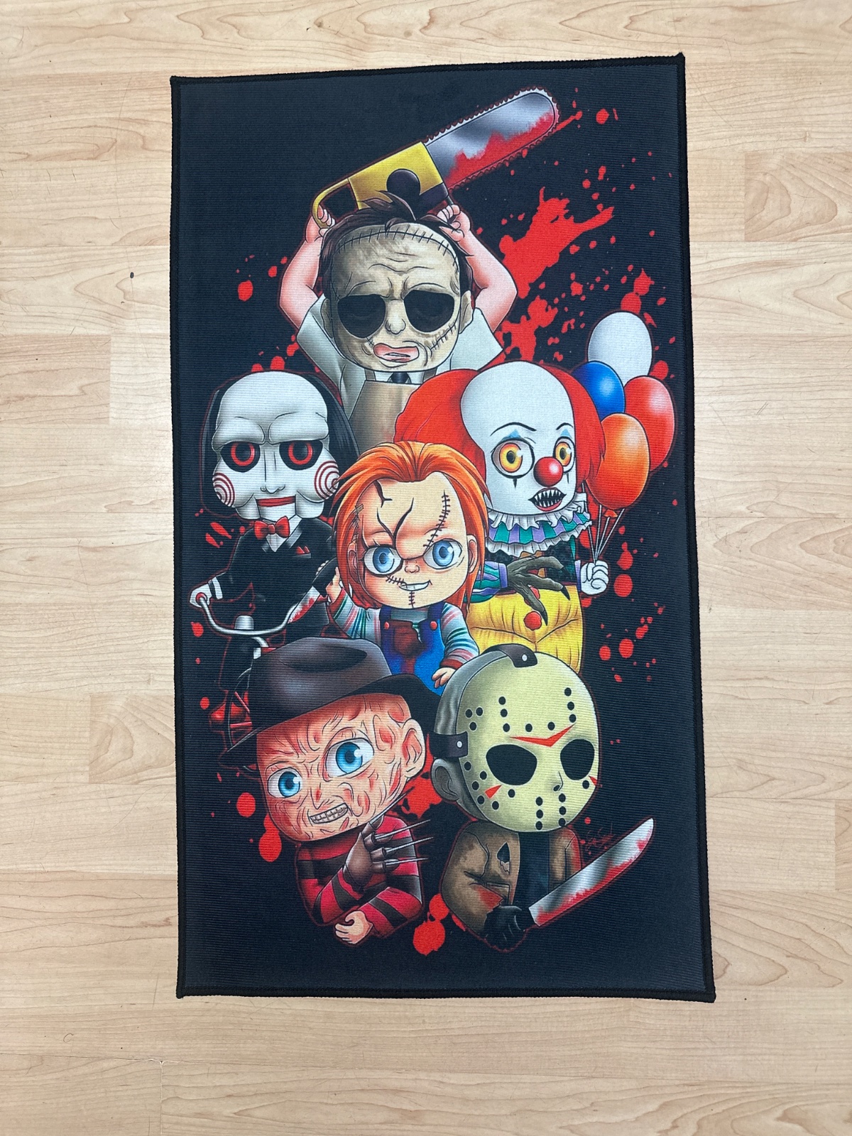 Horror Villains Chibi Character Area Rug Mat