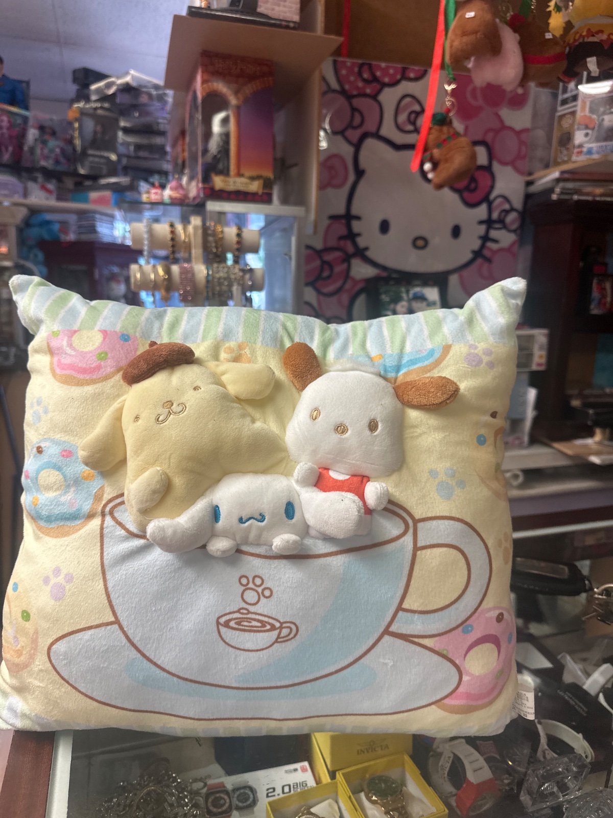 Sanrio Characters Pillow Cushion with Pompompurin & Cinnamoroll