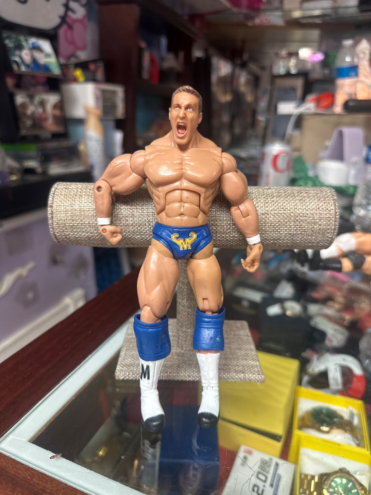 WWE Mattel Elite Wrestling Figure in Blue Trunks