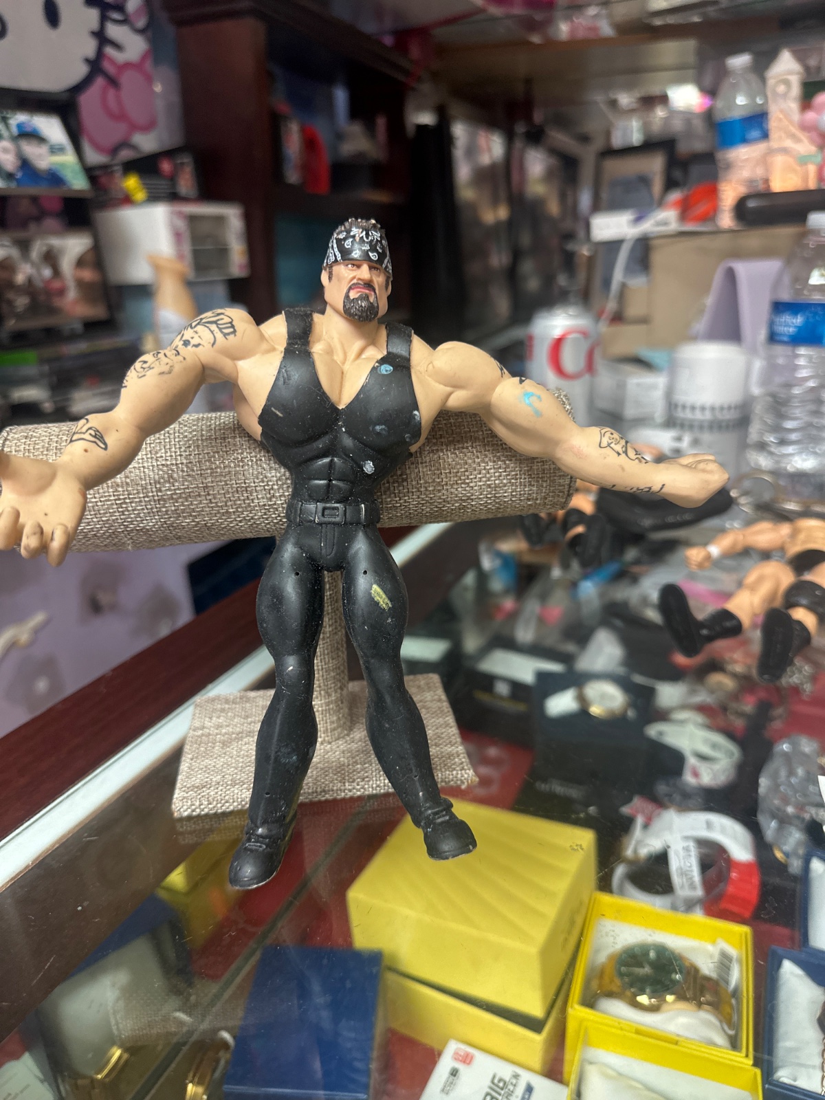 WWE Wrestling Action Figure with Bandana and Tattoos