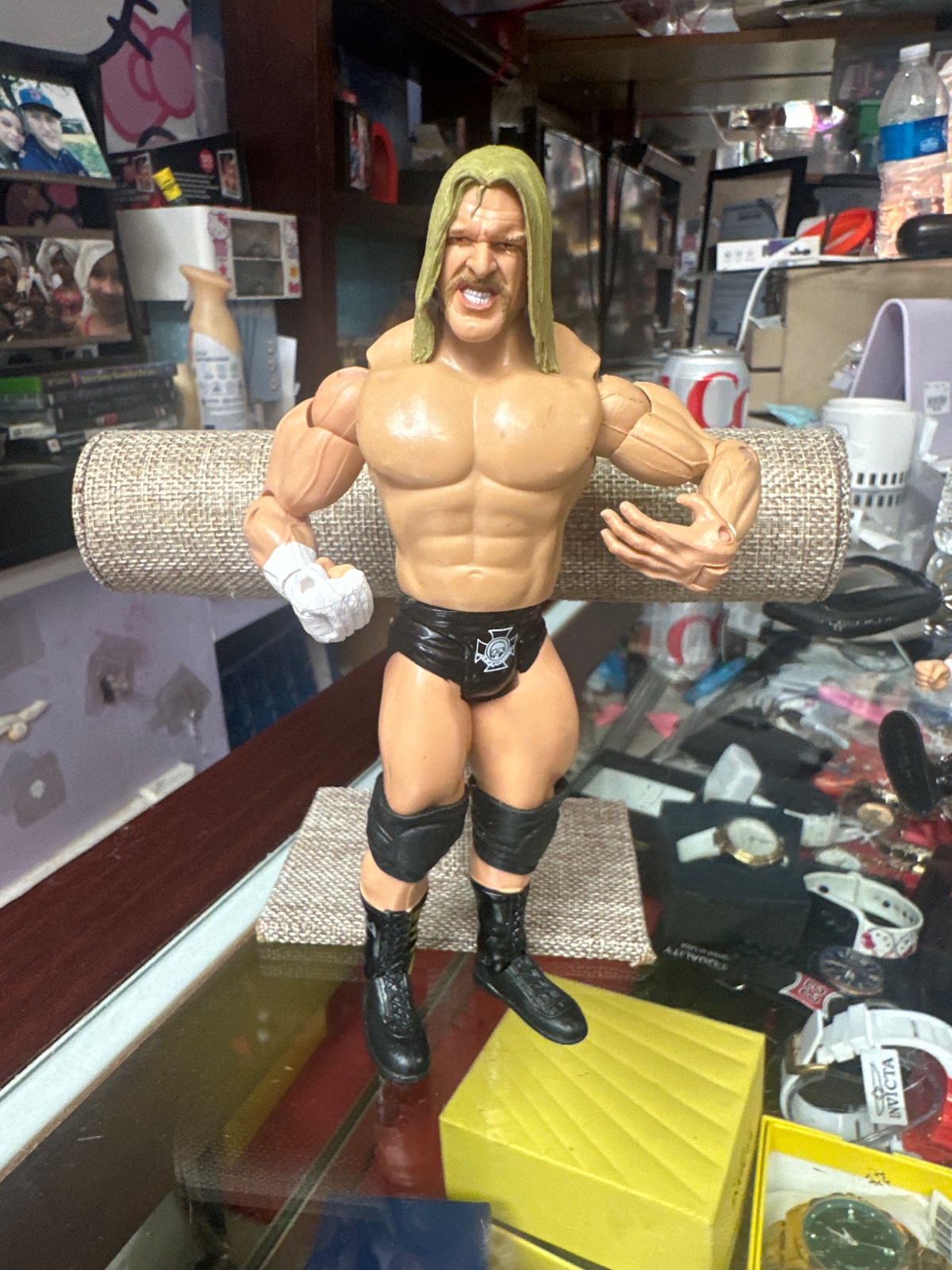 WWE Triple H Wrestling Action Figure with Cross Logo Trunks