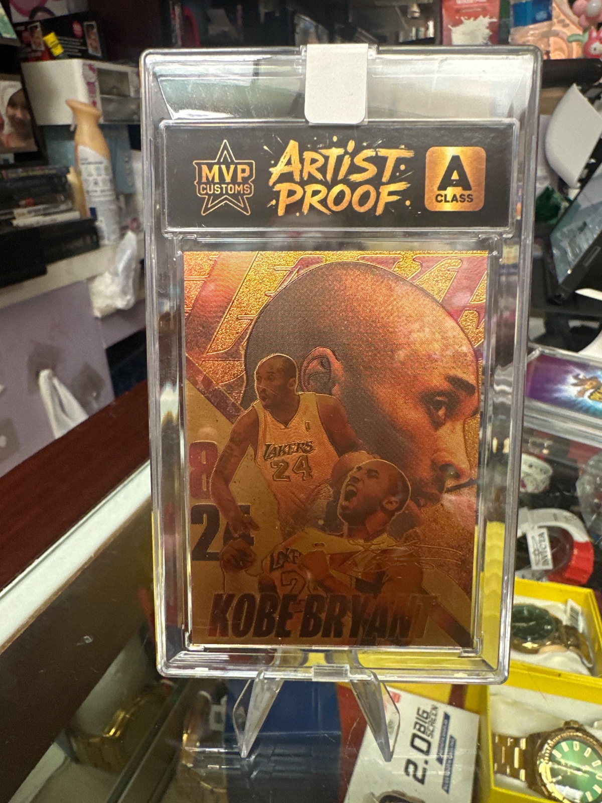 Kobe Bryant MVP Customs Artist Proof Lakers Card, Slabbed