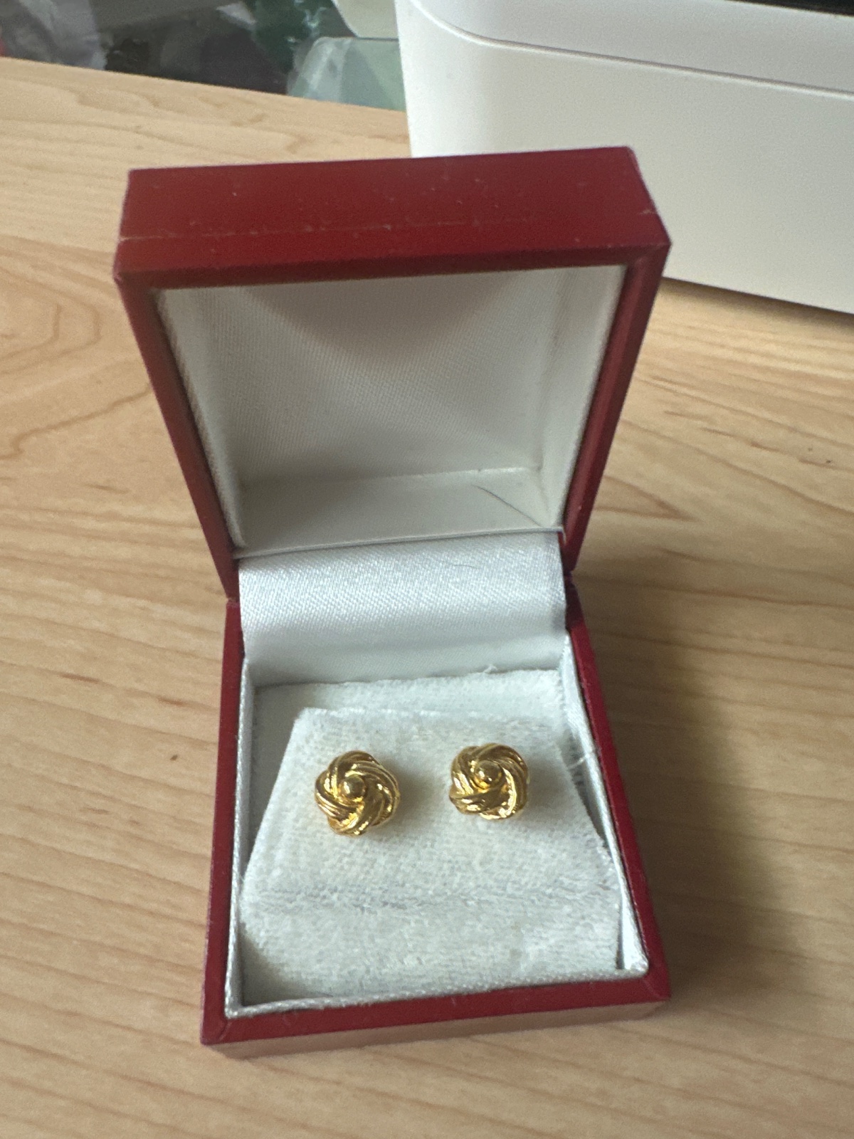 Gold Tone Love Knot Stud Earrings