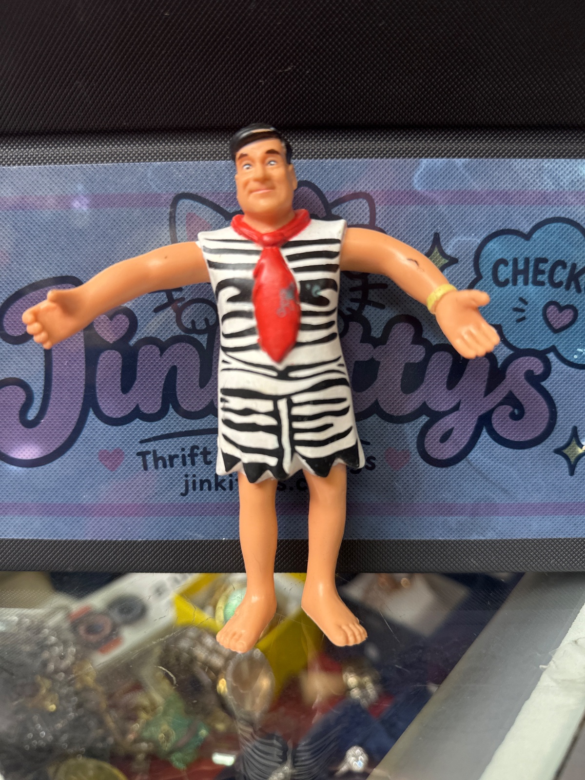 Vintage Flintstones Fred Figure Zebra Print Outfit