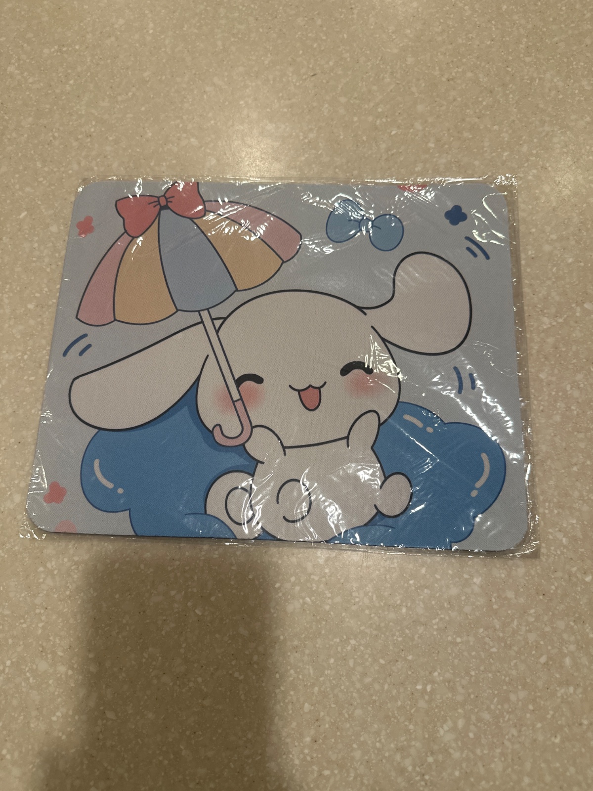 Kawaii Bunny with Umbrella Mouse Pad