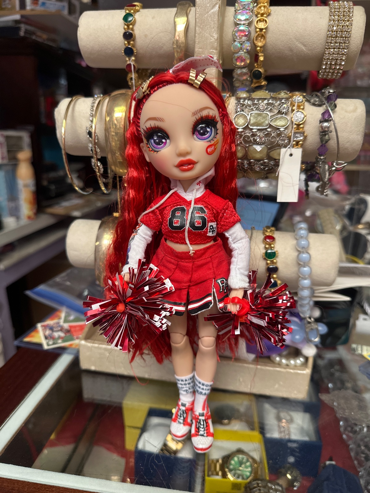 Rainbow High Cheer Doll Red Hair #86 with Pom Poms