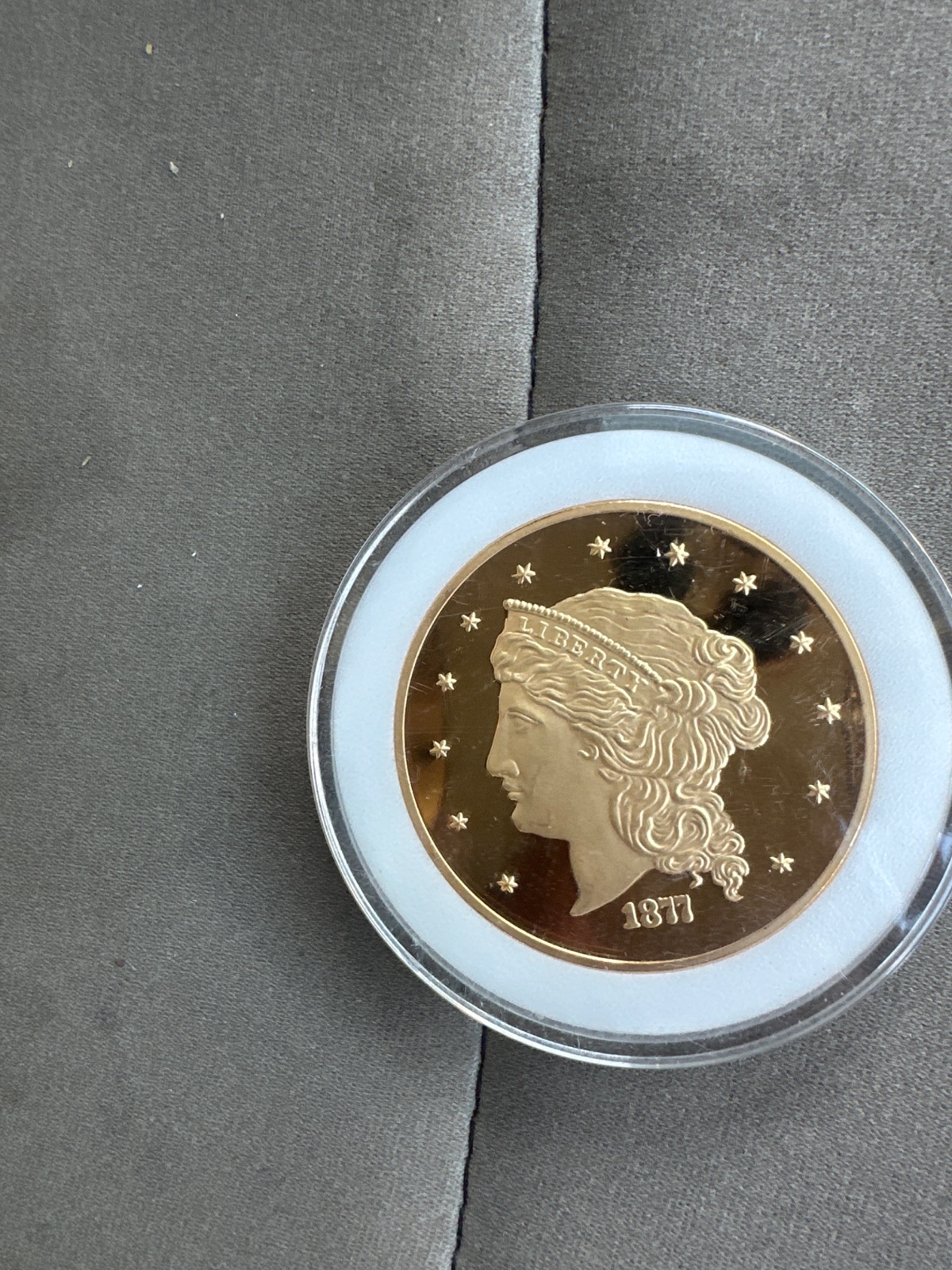 1877 Liberty $50 Gold Coin Replica - Marked Copy