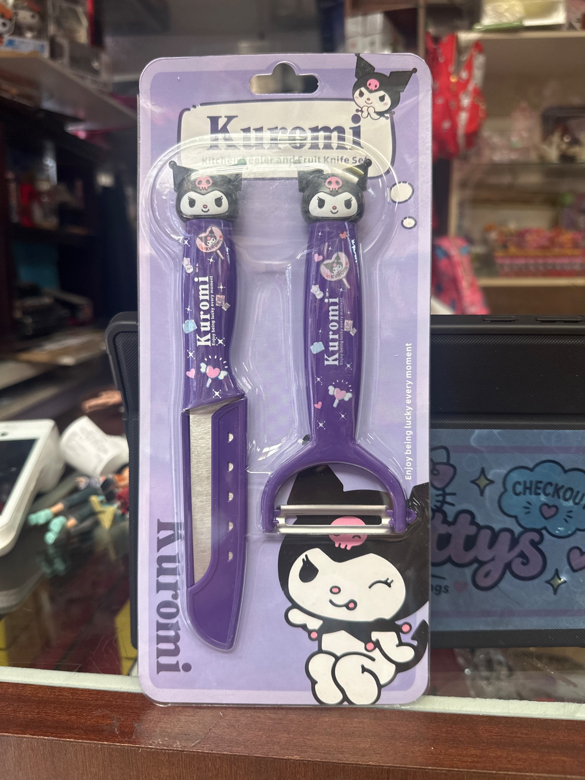Sanrio Kuromi Kitchen Peeler and Fruit Knife Set, Purple