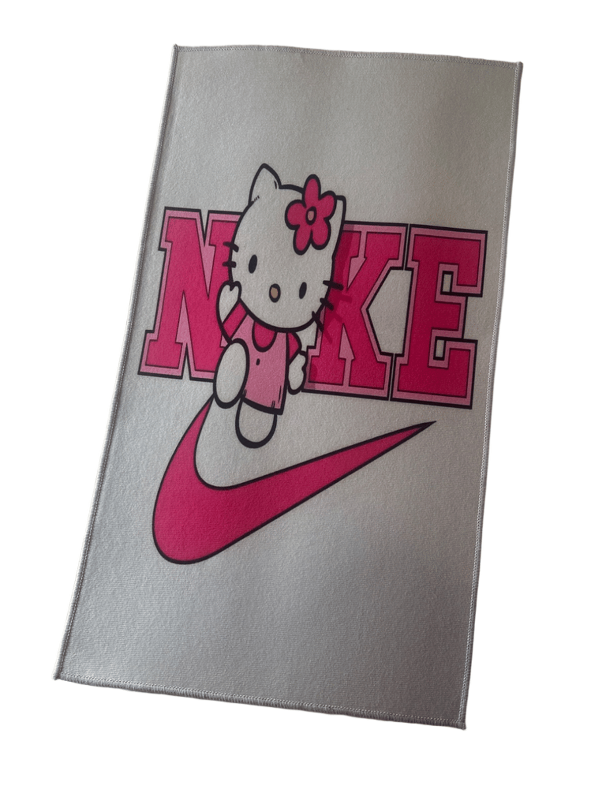 Hello Kitty x Nike Parody Small Area Rug Mat, Pink/Gray