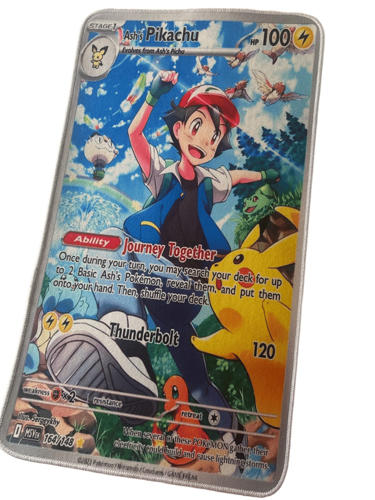 Pokemon Ash's Pikachu Oversized Fabric Card Mat