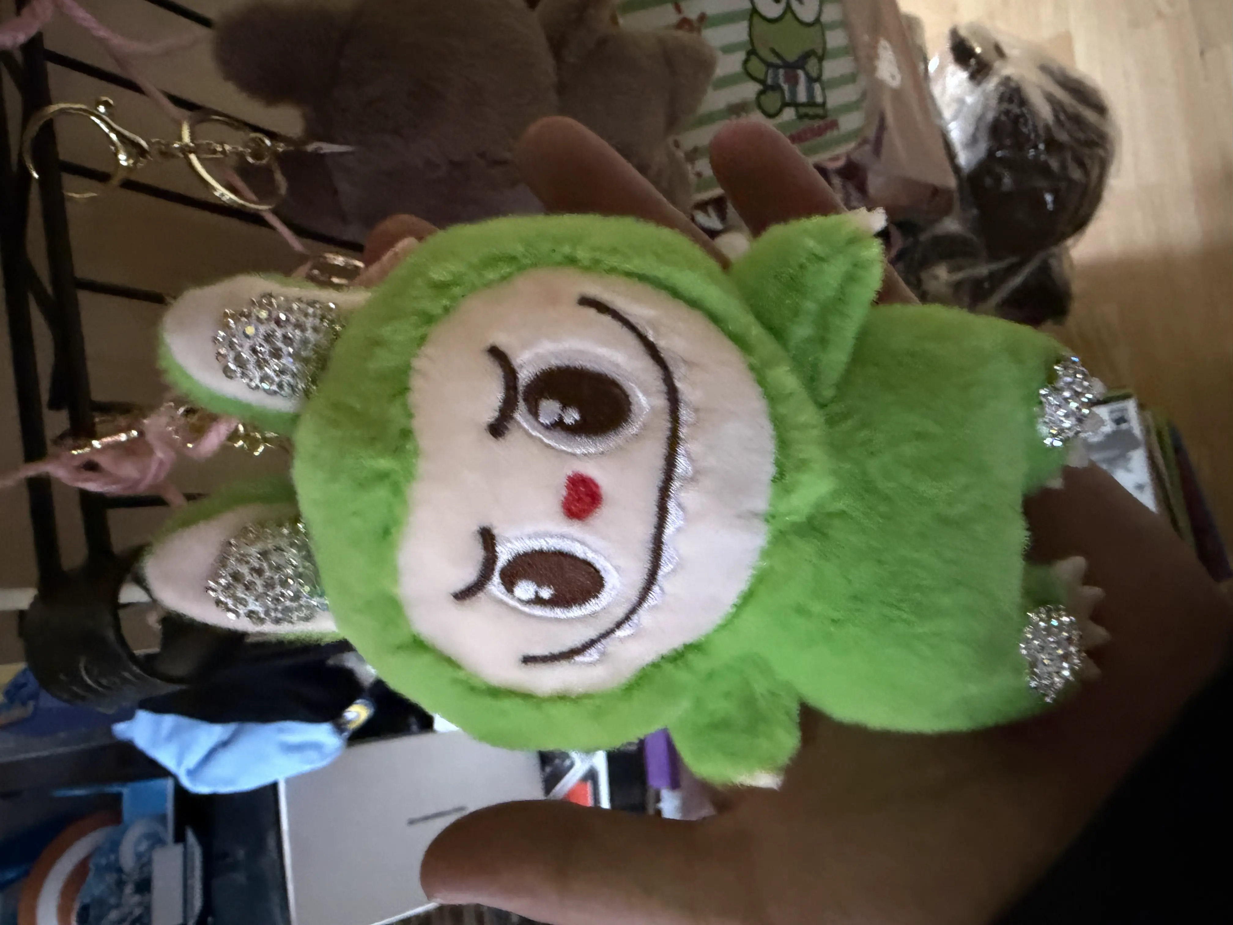 Labubu plush keychain Green