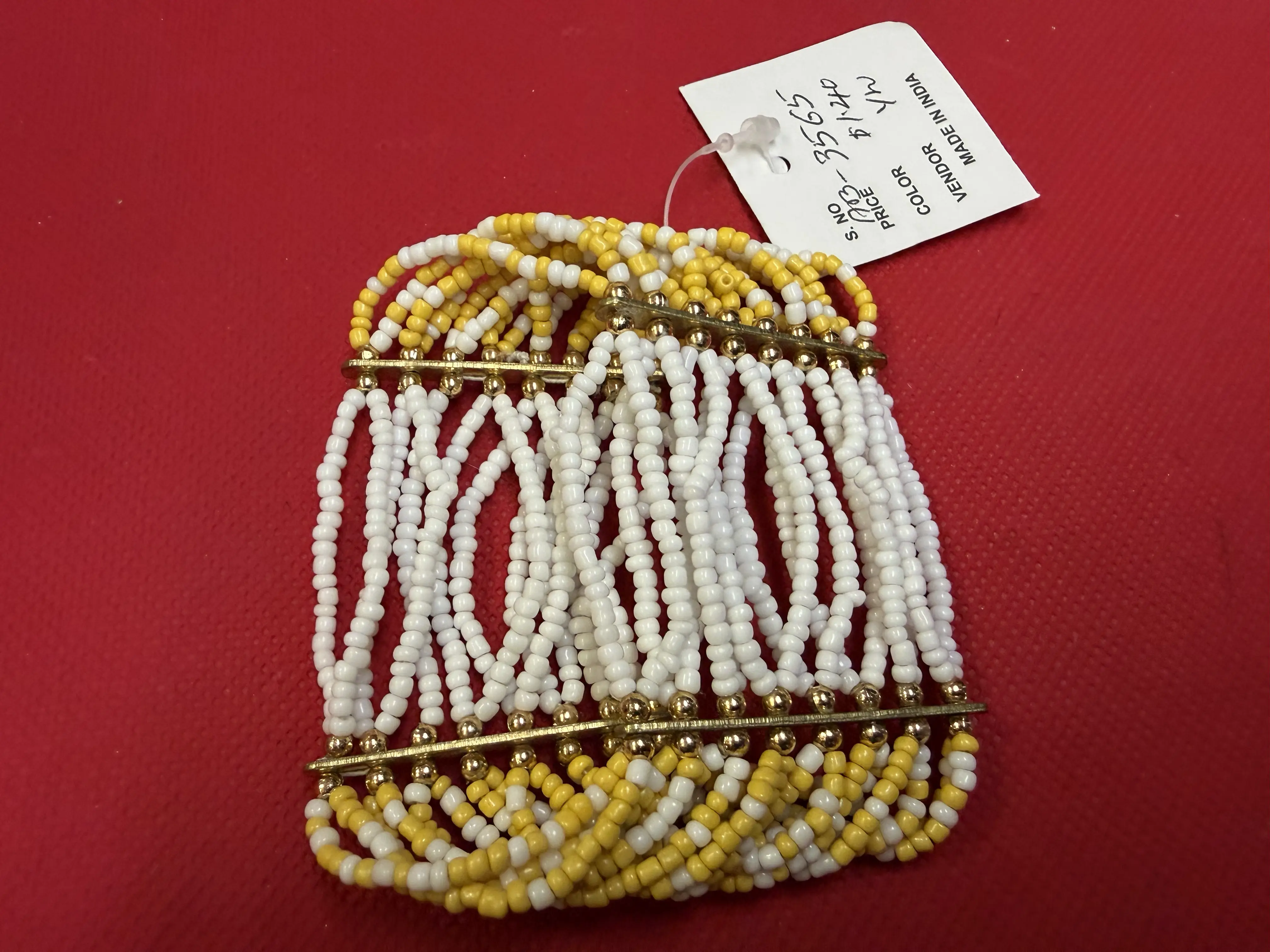 Beaded Yellow and White Bracelet