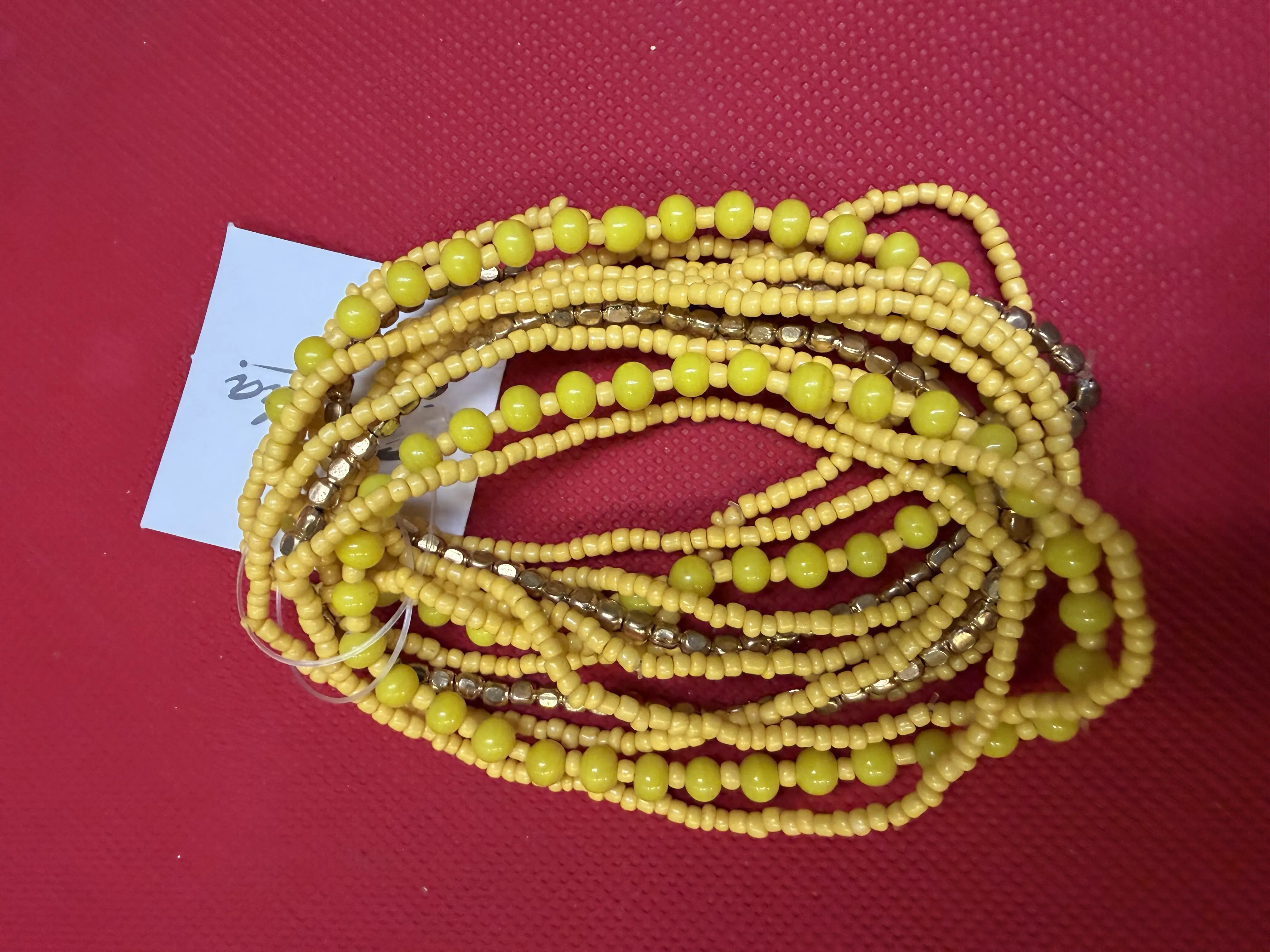 Assorted Yellow Beaded Bracelet