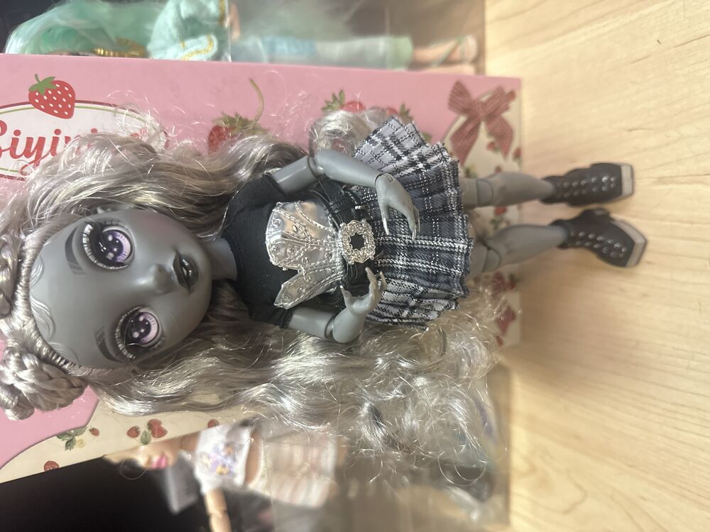 Rainbow High Grayscale Fashion Doll in Plaid Skirt