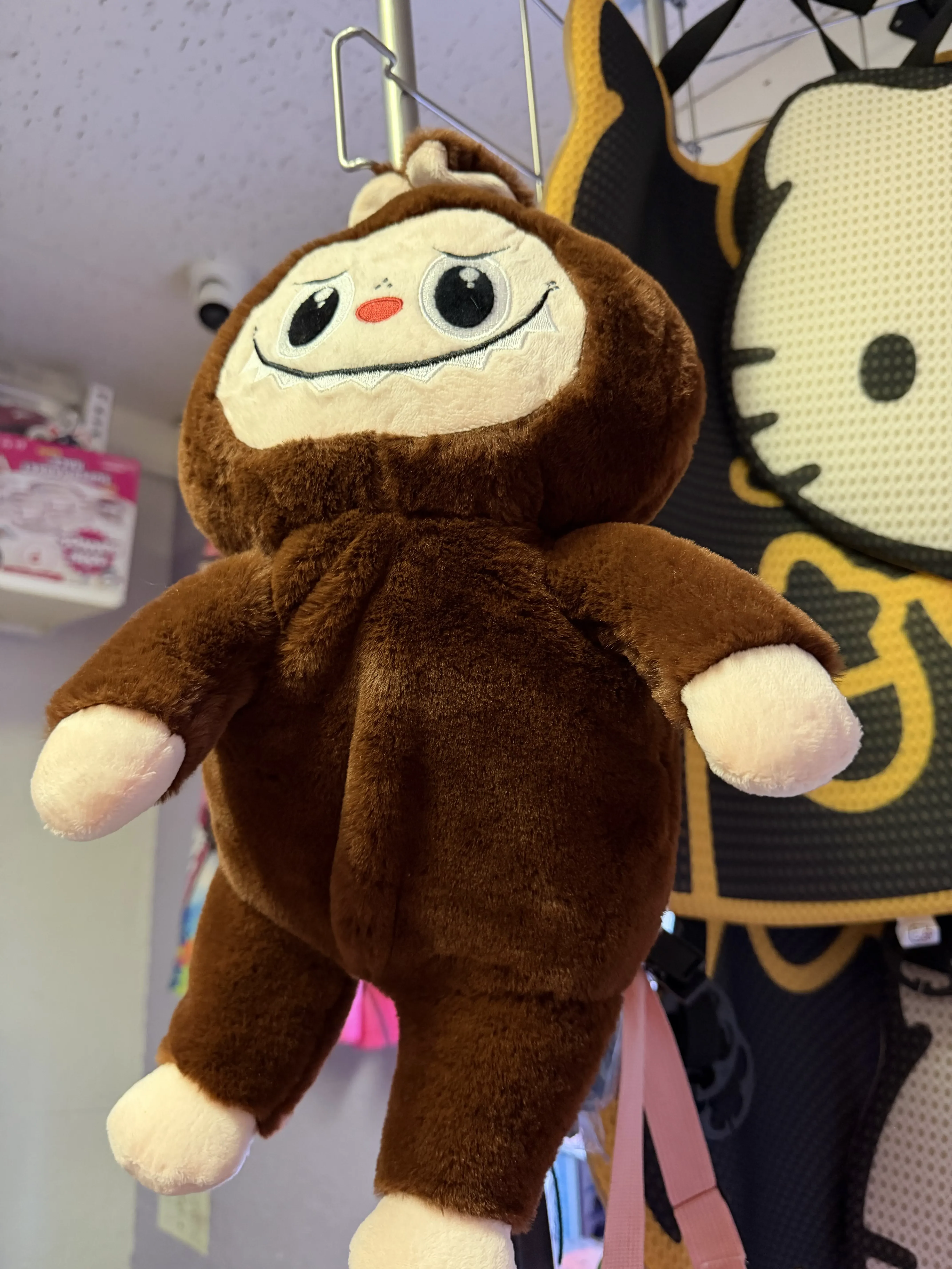 Labubu Brown plush backpack