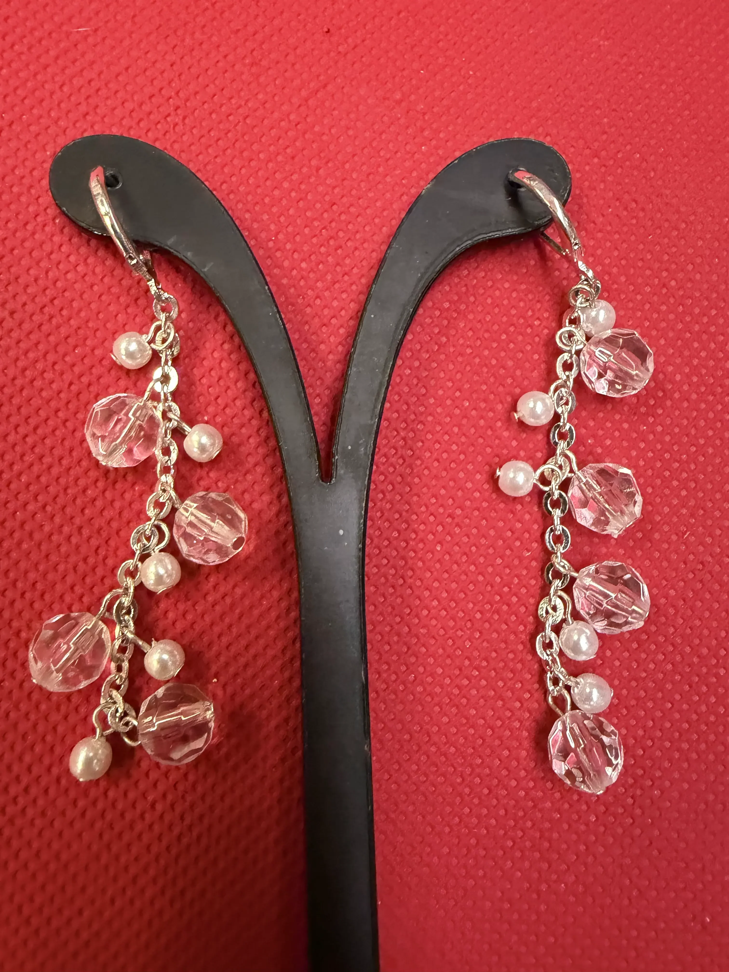 Pink and Pearl Earings